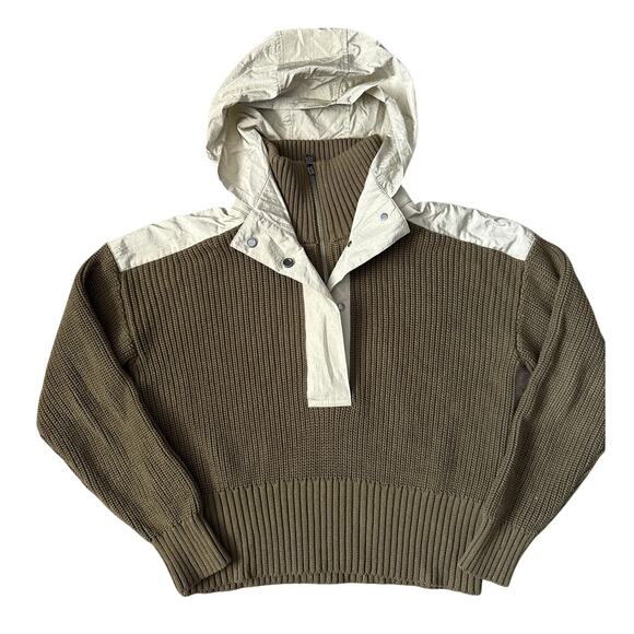 Varley Carter Half Zip True Knit Sweater Dark Olive Mix Size XXS - Picture 7 of 13